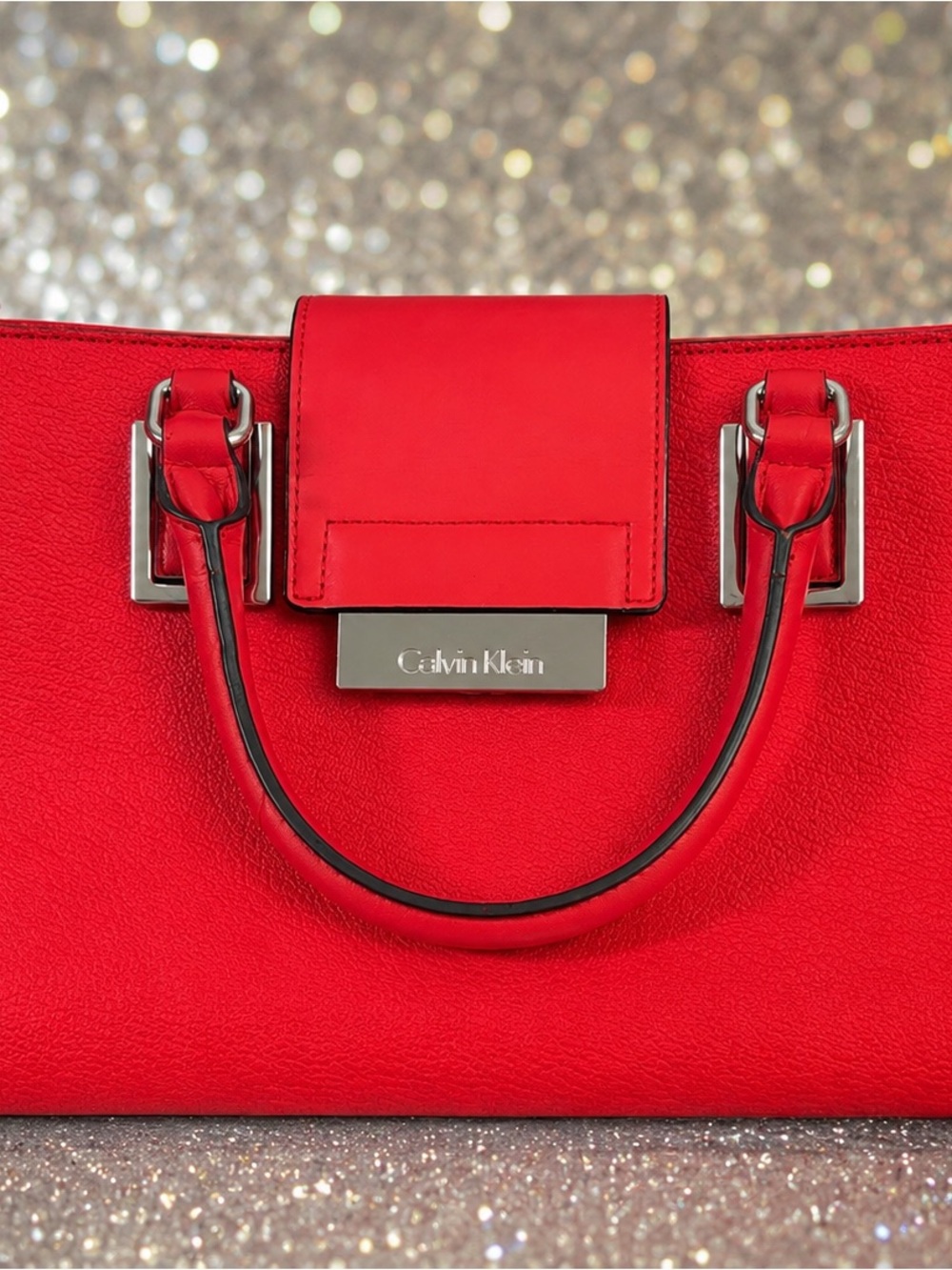 Calvin Klein Red Satchel Shoulder Bag – Like New - Picture 4 of 5